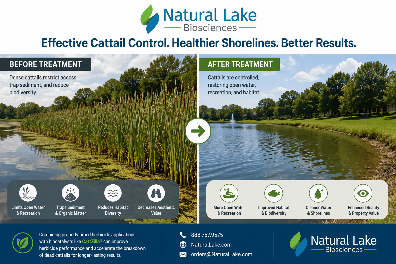 Cattails in Ponds and Lakes: Benefits, Problems, and the Best Ways to Control Them 